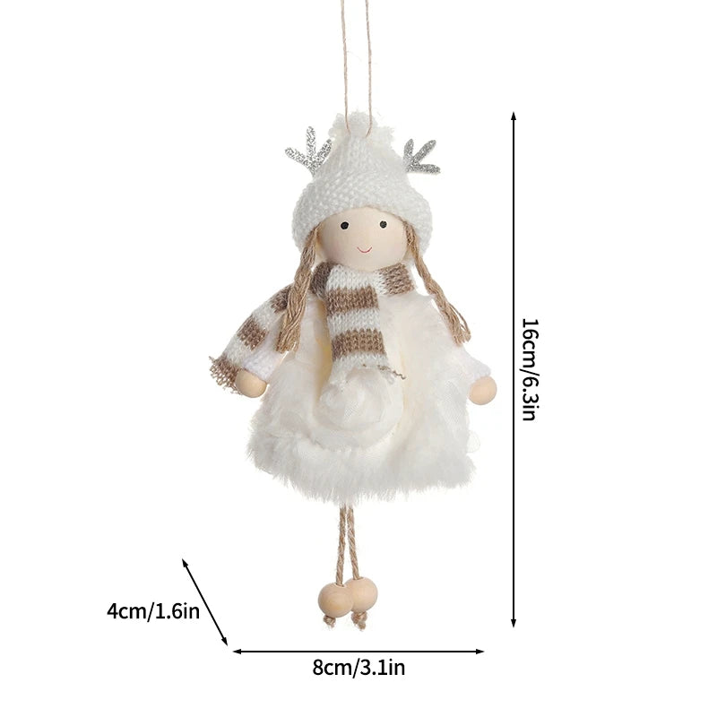 Christmas Tree Pendant Wind Chime Christmas Tree Bells Elk Angel Girl Hanging Pendant 2025 New Year Xmas Decoration Accessories