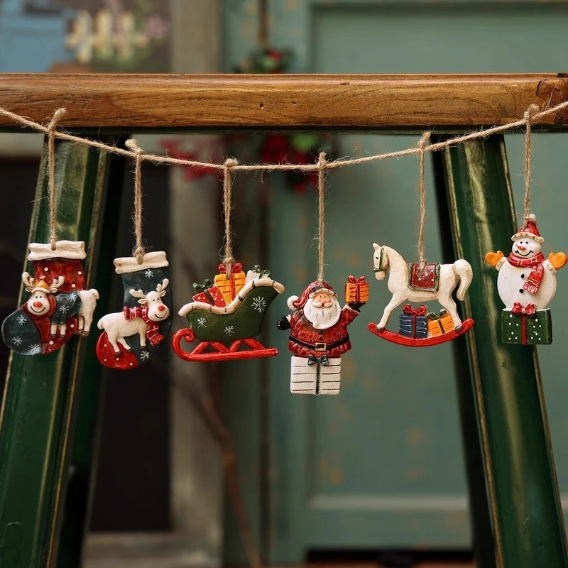 Christmas Tree Pendant Wind Chime Christmas Tree Bells Elk Angel Girl Hanging Pendant 2025 New Year Xmas Decoration Accessories