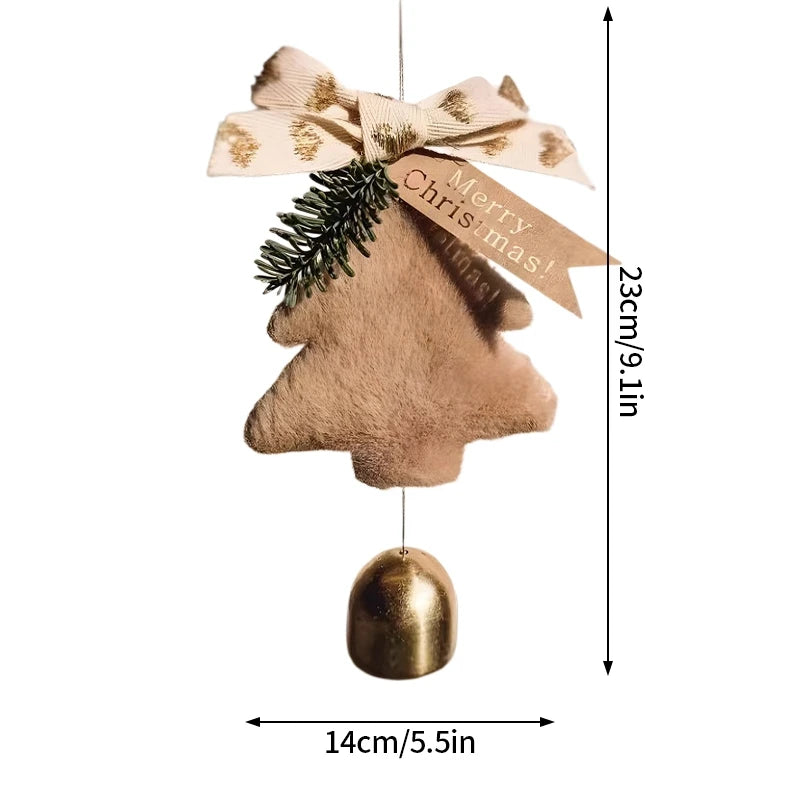 Christmas Tree Pendant Wind Chime Christmas Tree Bells Elk Angel Girl Hanging Pendant 2025 New Year Xmas Decoration Accessories