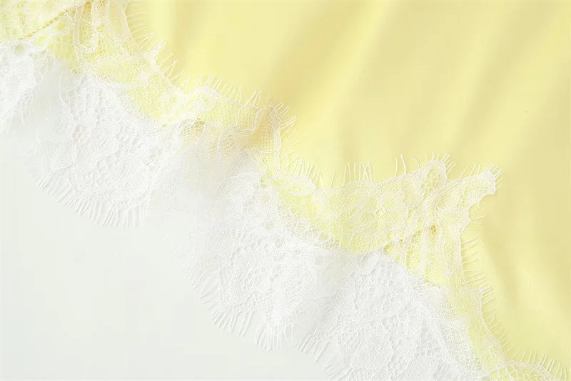 New Lace Mini Spaghetti Strap Dress For Women Irregular Backless Slit Sexy Evening Party Dress Female High Waist Bottom Dresses