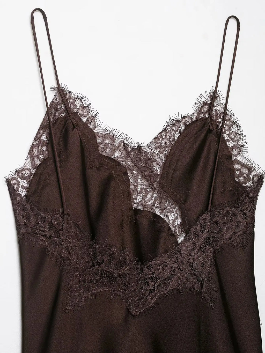 Women Sexy Irregular Lace Dress Fashion V Neck Hem Suspender Long Dresses 2025 New Fashion Party Vestidos