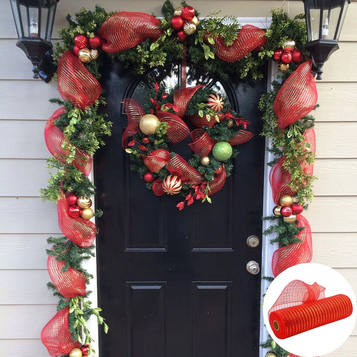 Christmas Ribbon Tree Decoration Mesh Tulle Roll Christmas Flower Wreath Mesh DIY Christmas Decor for Home Xmas Gifts New Year